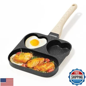 ATCROSS Breakfast Frying Pan, 3-Cup Egg Pan, Nonstick Granite Omelette Skille - Picture 1 of 5