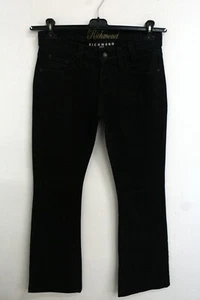 John Richmond Donna Taglia 29 / 43 Jeans a Zampa Neri Pantalone Cotone Pant  - Picture 1 of 12