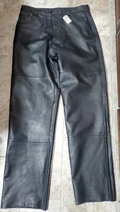 ERSTAUNLICHE VINTAGE NEU MIT ETIKETT BACHRACH SCHWARZ LEDERHOSE HERREN GRÖSSE 38 - Bild 1 von 10