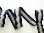  NEU Galonband "schwarz-silber ", Galonstreifen, Jerseyband,  2,5 cm breit