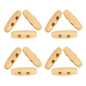 50 Pezzi Bottone Legno 2 Fori Cappotto Borsone Toggle Legno Corno Maglia Bottoni 30mm - Foto 1 di 7