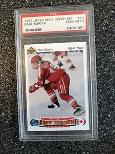 1992 UPPER DECK CZECH SET #50 PAUL KARIYA PSA 10 GEM 💎 MINT POP 99