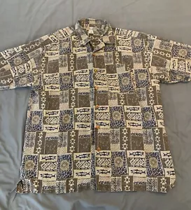 Camisa de manga corta City Streets para hombre XLT alta abotonada abstracta con estampado total - Imagen 1 de 6