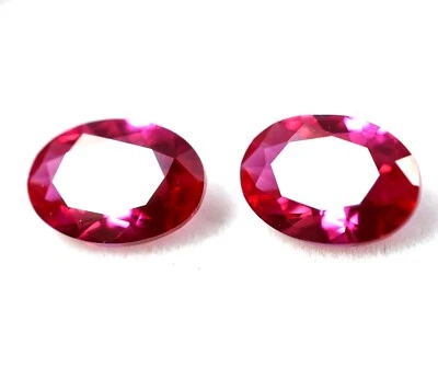 1.60 Ct Natural Red Ruby Pair For Jewelry GGL Certified (6 x 4 mm) Treated Gems - Image 1 of 4