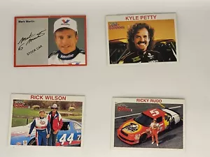 Lot Of 4 Signed NASCAR Cards: Mark Martin, Kyle Petty, Rick Wilson, Ricky Rudd - Picture 1 of 2