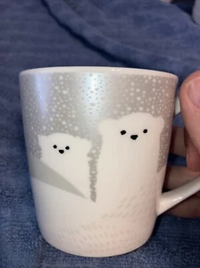Taza Starbucks Navidad 2016 Oso Polar Nieve Cerámica 8 OZ + Vaso a Juego - Imagen 1 de 8
