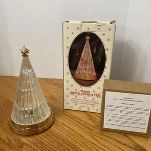 Vintage eleganter 24% Bleikristall Weihnachtsbaum funkelnde farbige Lichter Vintage - Bild 1 von 4