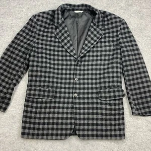 Perry Ellis jacket men’s L button up wool cashmere plaid single breasted office - Picture 1 of 13