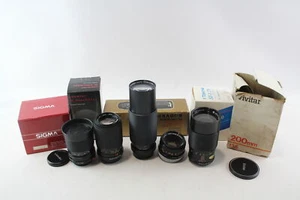 5 x Assorted CAMERA LENSES Inc. Sigma, Tokina, Vivitar, Etc w/ Original Boxes - Picture 1 of 10