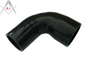 Black ID 2" - 3.35" 51mm To 85mm 90 Degree Silicone Elbow Coupler Reducer Hose - Picture 1 of 6