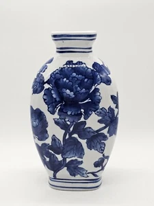 "Florero chino vintage azul y blanco clásico asiático decoración tradicional del hogar 8,5""" - Imagen 1 de 5