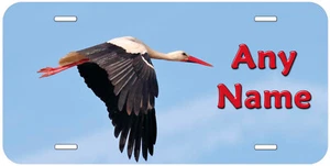 Placa de matrícula de coche novedoso personalizada Stork - Imagen 1 de 3