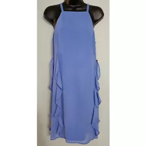 Vince Camuto Ruffle Halter Dress Sleeveless Party Cocktail Blue Size 8 - Picture 1 of 5