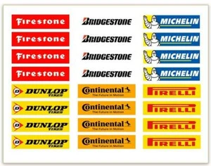 SLOT CAR 1/32 1/24 SCALE GUARD RAIL~BARRIER WALL LOGOS~BUY 2 GET 1 SHEET FREE - Picture 1 of 2