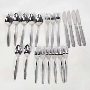1881 Rogers Stainless Montina Indio 19pc Flatware Set - textured handle oneida - Picture 1 of 13