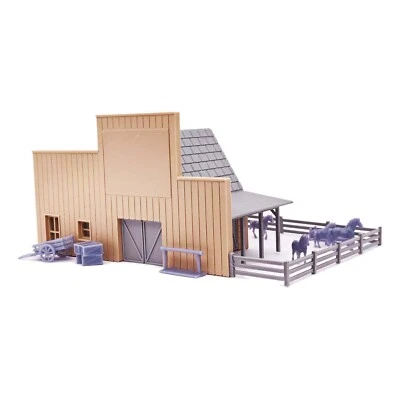 Outland Models Miniatures Old-West-Mietstall mit Pferden 1:87 Spur H0 - Bild 1 von 4