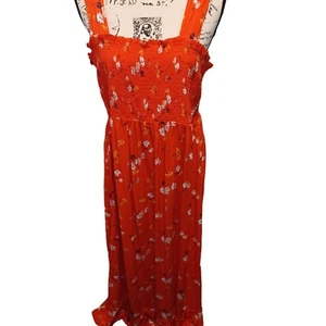 Isabel Womens Red Floral Maternity Summer Sleeveless Maxi Sun Dress New Xl - Picture 1 of 8