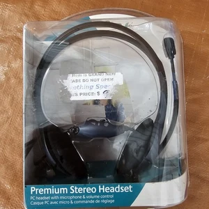 "New PC Stereo Headset w/ Mic & Volume Control – Sealed Package - Picture 1 of 6