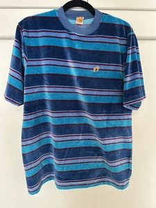 80's Vintage Velour Hang Ten Striped Shirt Size: Medium - Picture 1 of 4