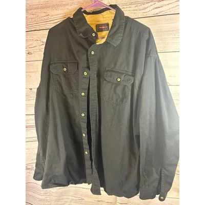 Wrangler Work Shirt Heavy Duty Button Up Long Sleeve Black 2XL - Image 1 of 4