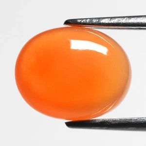 💎 1,83 quilates 9,5 x 7,5 mm cabujón ovalado ágata naranja natural - piedra preciosa de África - Imagen 1 de 4