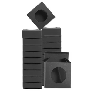 20Pcs Kraft Soap Boxes, 3" x 3" x 1.2" Kraft Treat Boxes with Window(Black) - Picture 1 of 6