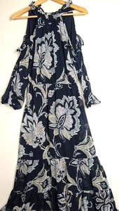 MSK Mujer Vestido Midi Estampado Floral Sin Mangas Cuello en V Corbata Cintura Elegante M - Imagen 1 de 9