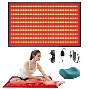Large 23.60" x 38.00" Red Light Therapy Mat, 400 Dual-Wavelength LEDs (660nm ... - Picture 1 of 7