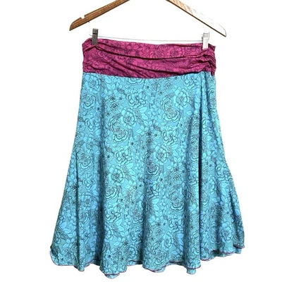 Falda Midi Boho Floral Anokhi para Mujer S Multicolor Rosas Ligera Festival Foto 1 de 4