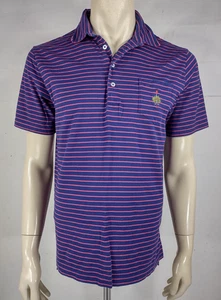 Polo Ralph Lauren blue red striped Merion PA Golf Country Club polo shirt Small - Picture 1 of 8