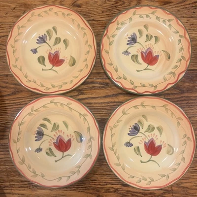 SET OF 4 Pfaltzgraff NAPOLI Hand Painted luncheon / salad plates PRISTINE EXC!! - Image 1 of 4