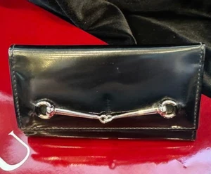 Gucci Horsebit Schwarz Schlüsselanhänger Etui Geldbörse Slim Emaille Leder Tom Ford Vintage - Bild 1 von 7