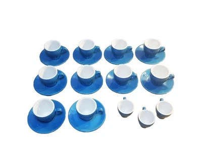 Nuova Point Cup Saucer Cappuccino Espresso 23 PC Set Blue 5 & 2 oz Tea Lot Italy - Image 1 of 4
