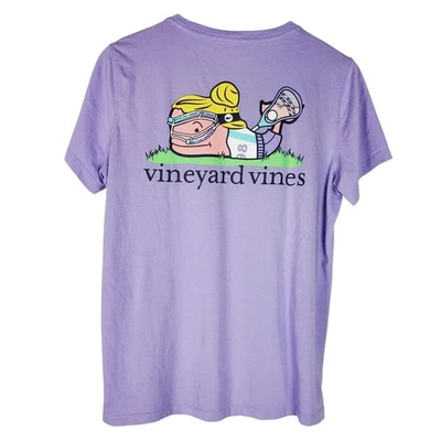 VINEYARD VINES LAX Whale Pocket Tee Shirt Womens M Crewneck Short Sleeve Cotton - Image 1 of 4