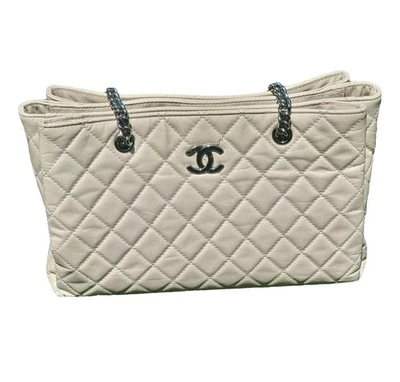 Chanel Glazed patent  Shopping Tote Light Beige with Authenticity card - Image 1 of 4