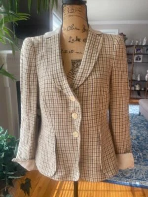 ARMANI COLLEZIONI Mujer Chaqueta Blazer Cuadros 44 US 12 (JA400 Foto 1 de 4