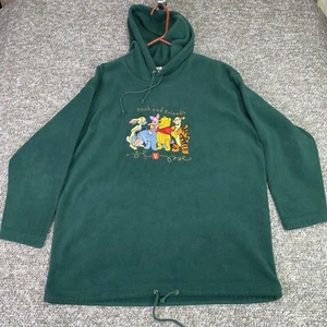 Vintage 90s Winnie the Pooh & Friends Oversized Green Embroidred Hoodie Sz Large - Bild 1 von 15