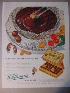 1945 WHITMAN'S CHOCOLATES Das Beste, was einer Nuss passieren kann! kunstdruck anzeige - Bild 1 von 1