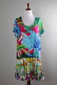 JAMS WORLD $124 Casual Fire Garden Floral Tiered Hem Hattie Dress Size XL - Picture 1 of 6