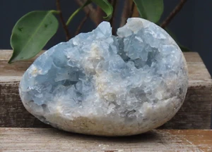 Large Raw Natural Blue Celestite Crystal Egg Shape Display Piece 825 Grams - Picture 1 of 12