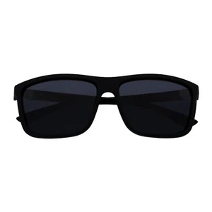 BRISTOL - Polarized Modern Rectangle Sunglasses Soft Matte Black Dark Smoke Tint - Picture 1 of 10