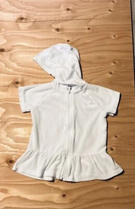 Old Navy Frottee mit Kapuze durchgehender Reißverschluss Überwurf, weiß - Größe ist 18/24 Monate (EUC) - Bild 1 von 4