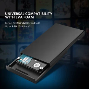 2.5" Inch Black Sata USB 3.0 Hard Drive HDD Enclosure External Laptop Disk Case - Picture 1 of 12
