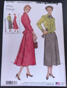 Simplicity Pattern 8747 Ms VINTAGE 1950s Suit  - Jacket & Skirt  Sz 6-14 - Picture 1 of 2