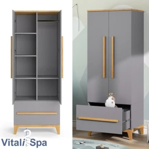 Kleiderschrank Kinderzimmerschrank Aufbewahrungsschrank Malia Grau VitaliSpa - Bild 1 von 9