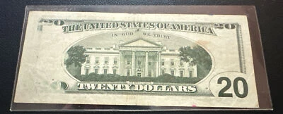 1996 Federal Reserve Error Note $20 MISSING INK HIGH GRADE - Image 1 of 2