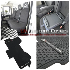FIAT DUCATO (2021) TAILORED FRONT SEAT COVERS & RUBBER FLOOR MATS 520 380 B - Picture 1 of 12