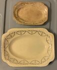 2 Vintage Salem Heirloom Oblong Oval Serving Dish-Platinum-Gold Alloy - 7¾