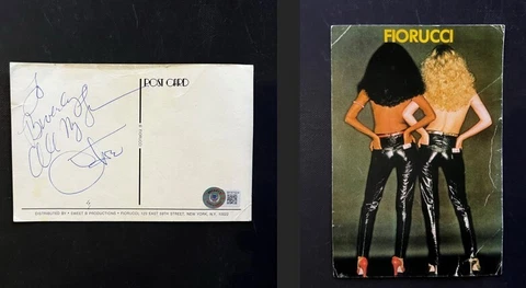 CHER SIGNED AUTOGRAPHED VINTAGE  POSTCARD SONNY BONO BECKETT COA CERTIFIED Cover