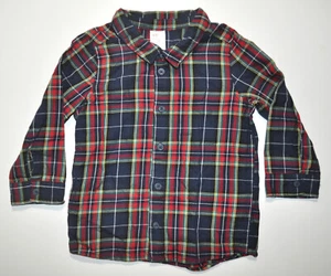 Camisa H&M Bebé Niño Talla 12-18M con Botones Mangas Largas a Cuadros Multicolor Algodón - Imagen 1 de 4